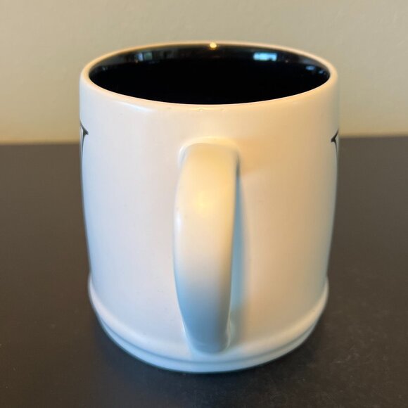 MODERN EXPRESSIONS Letter V Monogram Initial White Matte Finish Stoneware Mug - Picture 3 of 10